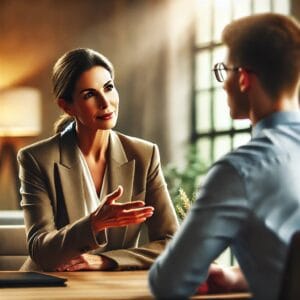 senior Woman leader with junior employee